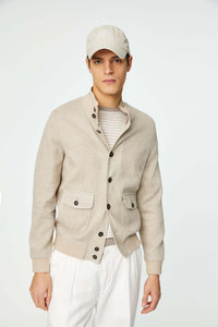 Linen jacket in ivory beige