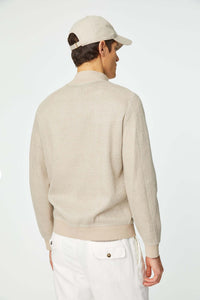 Linen jacket in ivory beige