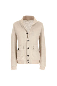 Linen jacket in ivory beige