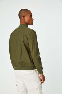 Garment-dyed jacket in army green dark green