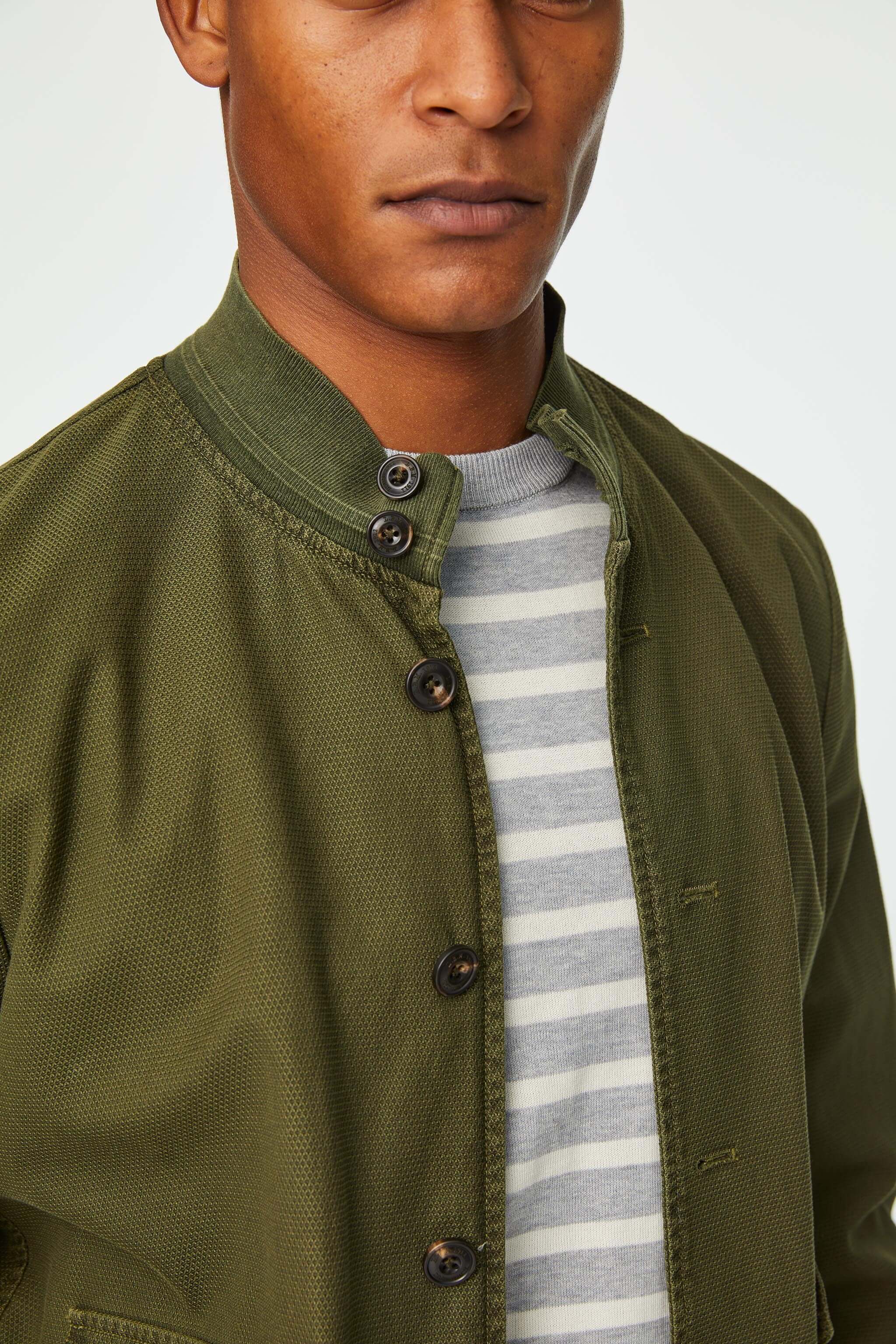 Garment-dyed jacket in army green