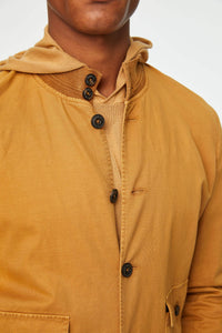 Garment-dyed jacket in caramel yellow
