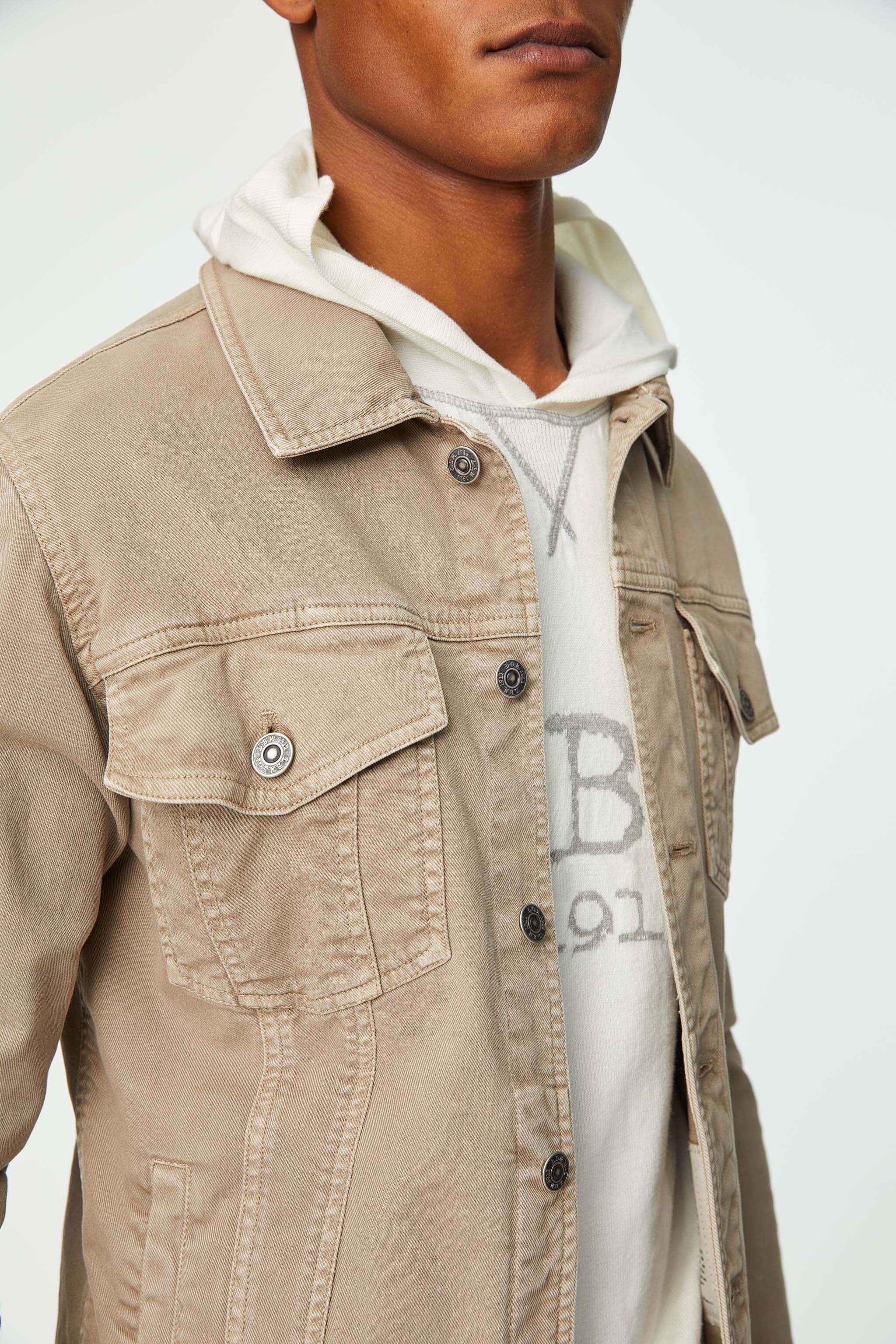 Garment-dyed jacket in dove gray
