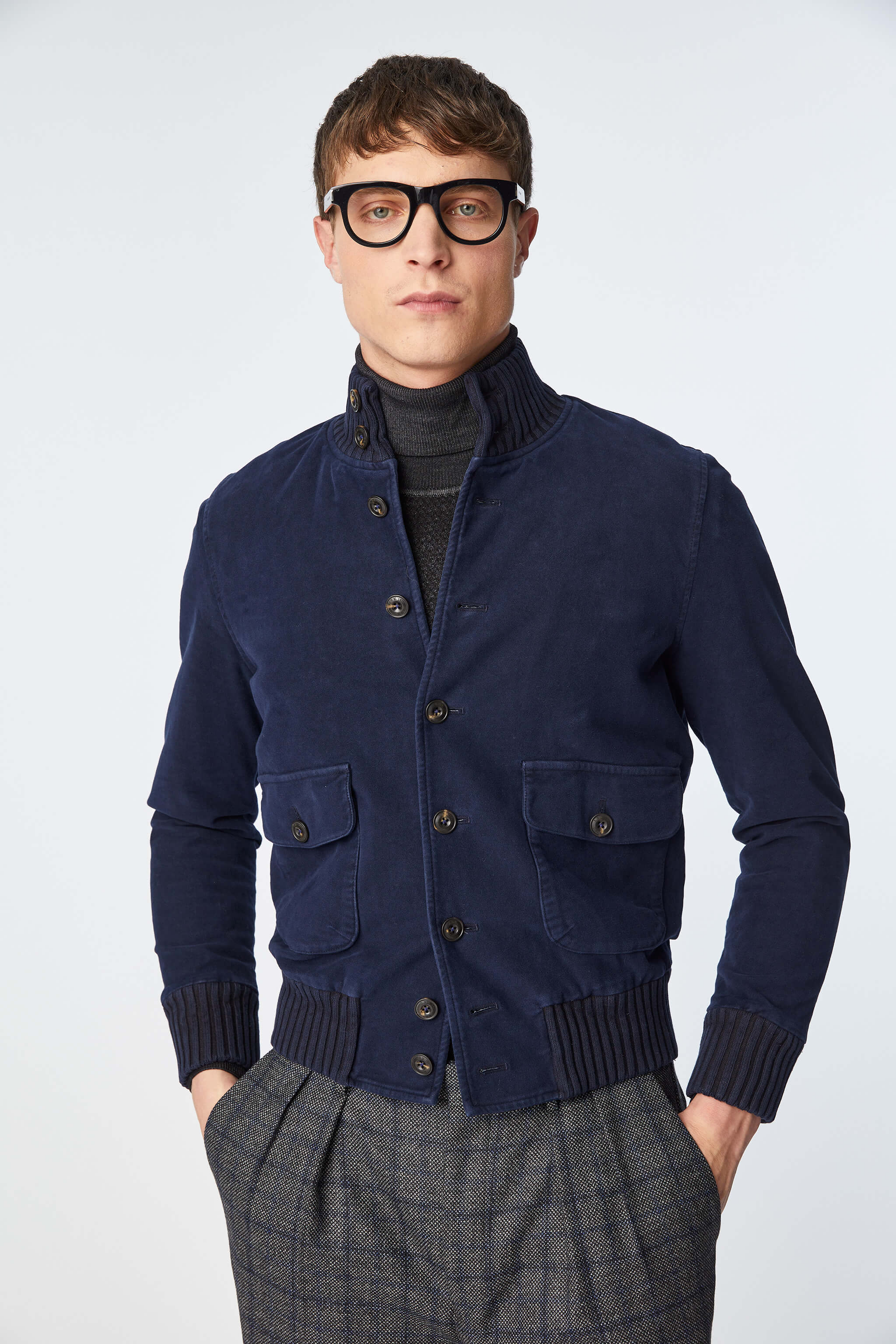 Garment-dyed bomber
