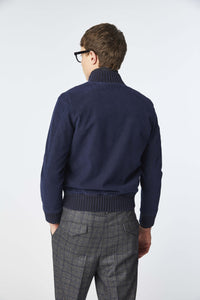 Garment-dyed bomber blue