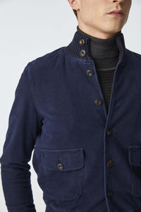 Garment-dyed bomber blue