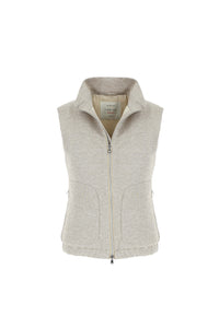 Padded jersey vest in beige beige