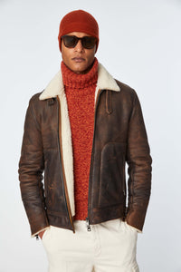 Shearling coat brown