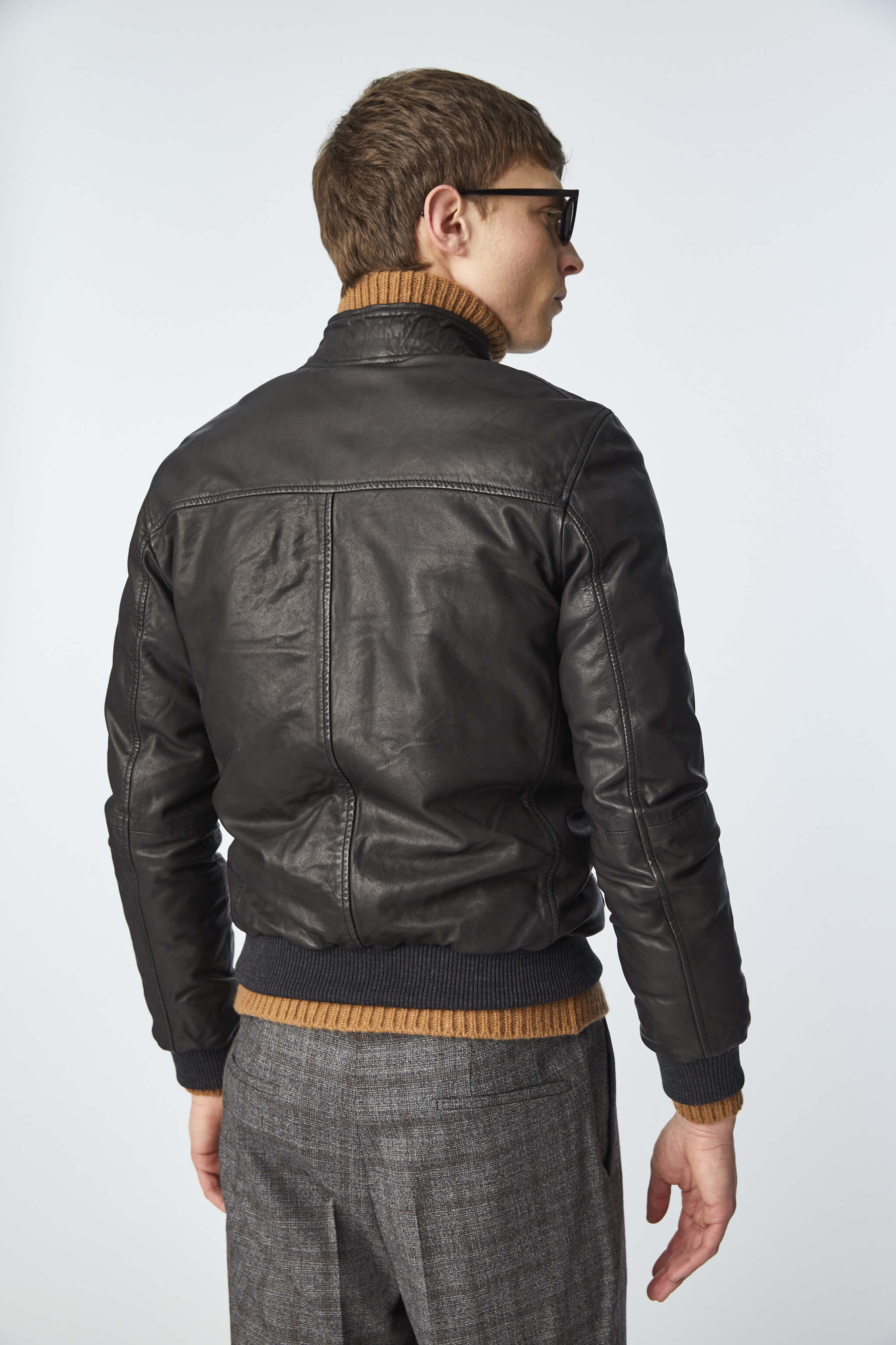 Leather jacket in black
