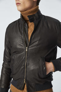 Leather jacket in black black