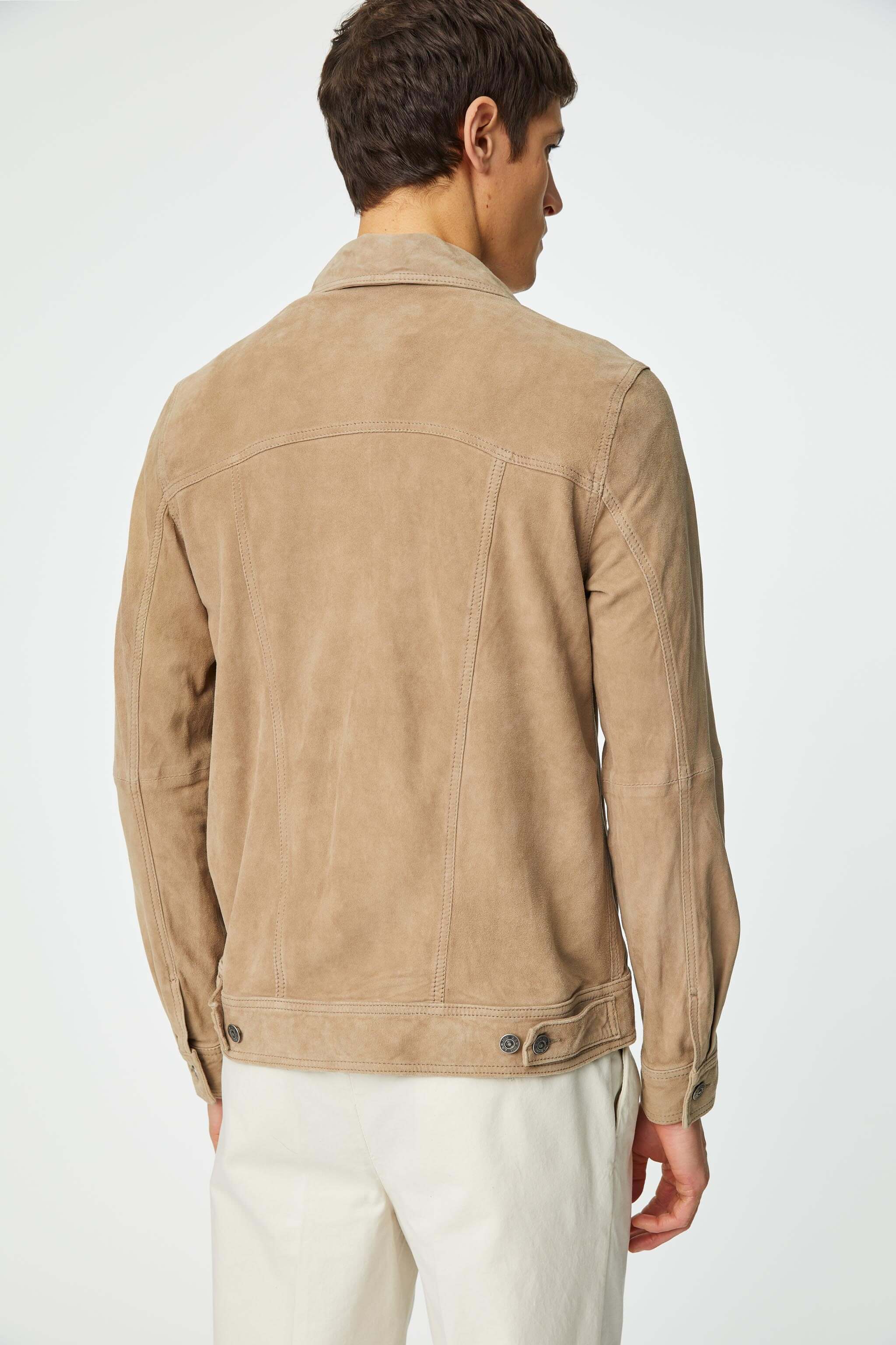 Leather jacket in beige