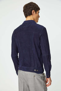 Leather jacket in blue blue